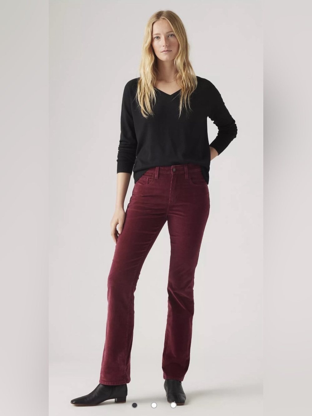 Levi’s 725 High-Rise Bootcut Corduroy Women’s Jeans 26x32 Windsor Wine - Red